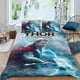 thumbnail image 2 of Thor Conjunto de sábanas temático, trío de piezas, cómodo y amigable con la piel, diseño único, regalo de decoración para el hogar para familiares, amigos y fans,140cm *210cm, 2 of 6