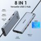 thumbnail image 2 of Hub USB-C MOKiN 8 en 1 con doble HDMI 8K, Ethernet y PD de 100 W, 2 of 8