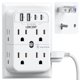 thumbnail image 1 of Adaptador Power Strip LENCENT de 2 a 3 clavijas con protección contra sobretensiones, 1 of 7