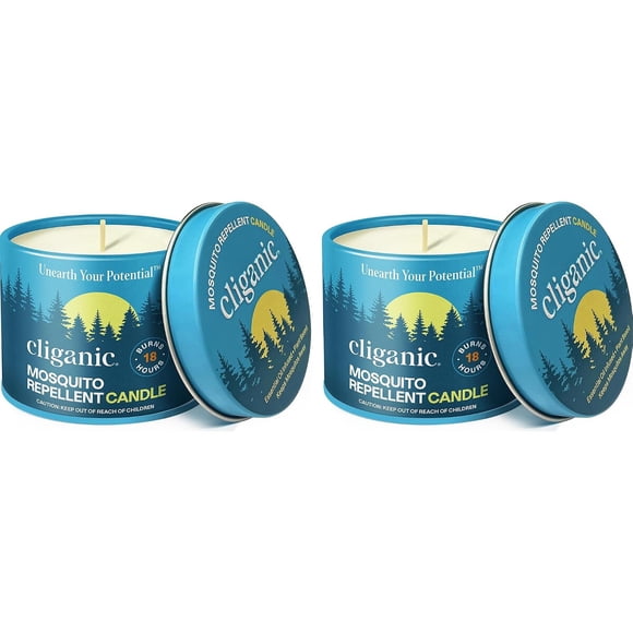 Vela repelente de mosquitos Cliganic Citronella 4 oz/113 ml, pack de 2