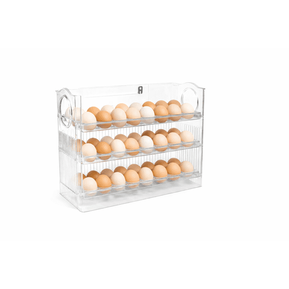 Organizador de Huevos Transparente 3 Niveles para Refrigerador Capacidad 30 Huevos