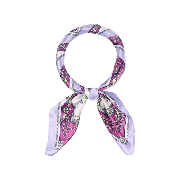 INSPIRE CHIC Mujeres Pañuelos Cuadrados con Estampado Floral 35" Grandes Pañuelos de Satén con Sensación de Seda Envoltura para la Cabeza Bandanas 90x90cm Púrpura