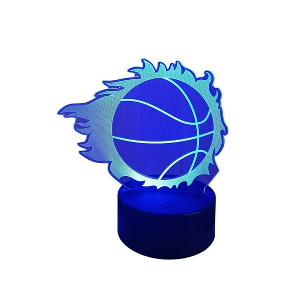 Lampara Ilusion 3D Pelota Basquetball de 7 colores, Base touch