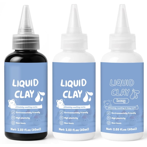 Arcilla polimérica líquida INNOVAYOU 180 ml negra, blanca y transparente para manualidades DIY