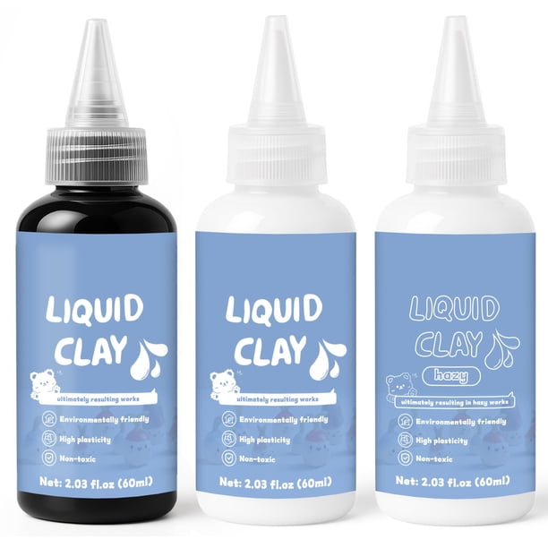 Arcilla polimérica líquida INNOVAYOU 180 ml negra, blanca y transparente para manualidades DIY