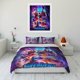 thumbnail image 1 of MINISO Marvel The Avengers Printed Bedding Set Cartoon Anime Duvet Cover Comforter Pillowcase Boys Girls Children Adults King Bed Sheets, 1 of 5