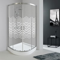 Shower Door Curvo Elegant Joytek Líneas Curvas Con Receptáculo 90X90 Cm
