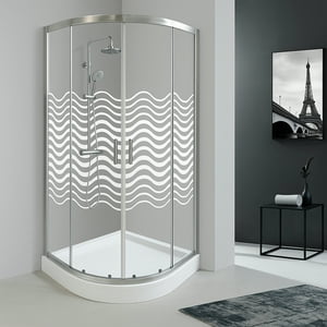 Shower Door Curvo Elegant Joytek Líneas Curvas Con Receptáculo 90X90 Cm