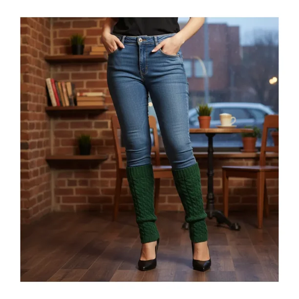 Polainas Calentadores Tejido Trenzado Colores Variados Mujer Niña Elegante 100% Lana