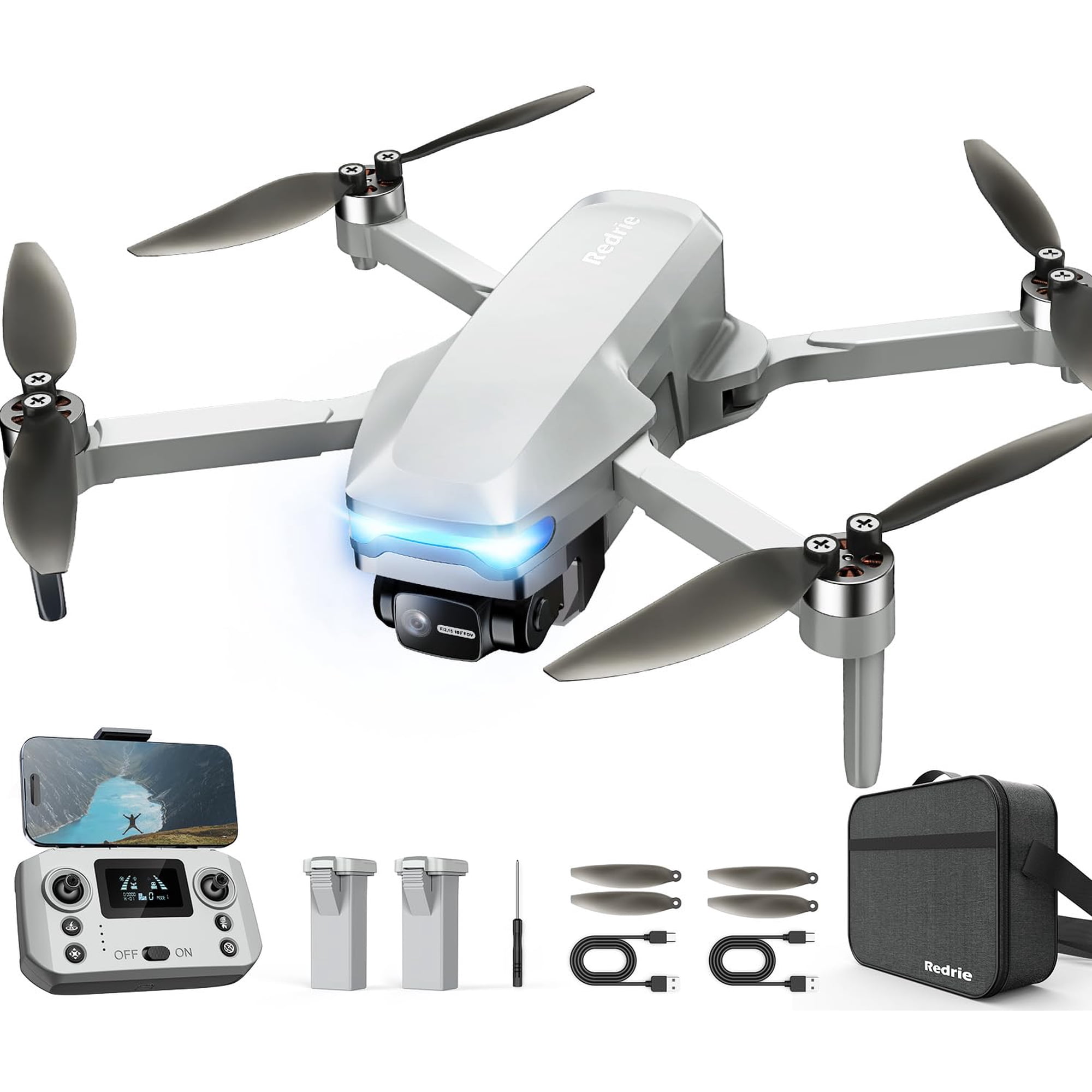 Drone Redrie Hk33 Con Cámara 4k Y Motor Sin Escobillas, Plegable