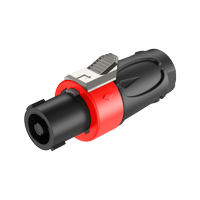 Roxtone - Conector Hembra De Speakon 4 Polos Rojo, Contactos Plateados