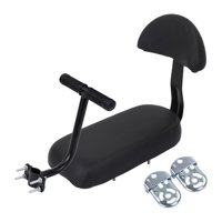 Magideal - Asiento De Bicicleta Con Respaldo, Cojín De Asiento Trasero De Bicicleta, Cojín De Respaldo De Bicicleta, Absorción De Impactos Con Reposapiés, Asient Negro