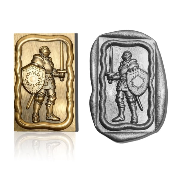 Cabeza de sello de cera MCEAL 25 × 40 mm Caballero con espada 3D