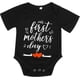 thumbnail image 2 of Conjuntos familiares a juego para mamá y yo, camisetas con letras mini para mamá y papá, camisetas para el día de la madre, mono para bebé, conjunto de ropa para sesión de fotos familiar (negro-f, 6-1, 2 of 4