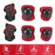 thumbnail image 2 of REGALWOVEN 6PCS Conjunto de Equipo de Protección para Patinaje Rodilleras Coderas Muñequeras Soporte Protector Rojo, 2 of 6