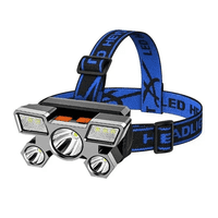 Genérico - Linterna Minero Cabeza Recargable 5 Leds Potente Linterna Negro Luz Led