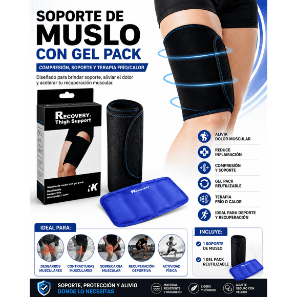 Recovery Soporte Muslo Con Gel Pack Para Frio / Calor