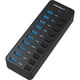 thumbnail image 1 of Hub USB SABRENT de 10 puertos y 60 W con interruptores de alimentación y LED HB-BU10, 1 of 7