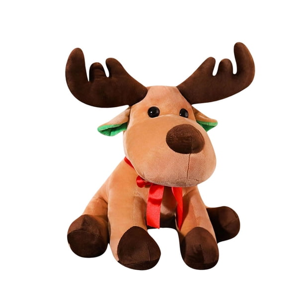 Muñeco de peluche de alce, reno, decoración del hogar, muñeco de peluche, animal de juguete, muñeco de ciervo navideño para cama navideña para niñas y 45 cm