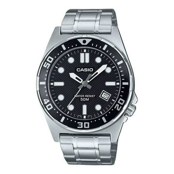 Reloj Casio Standard Analog Stainless Steel Black Dial Quartz MTD-135D-1AV Men's Watch