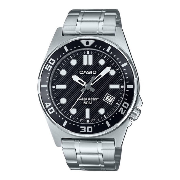Reloj Casio Standard Analog Stainless Steel Black Dial Quartz MTD-135D-1AV Men's Watch