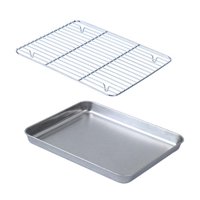 Bothyi - Bandeja Para Hornear Con Rejilla, Bandeja Para Galletas Duradera De Acero Inoxidable Para Restaurante, 22Cm X 17,5 Cm