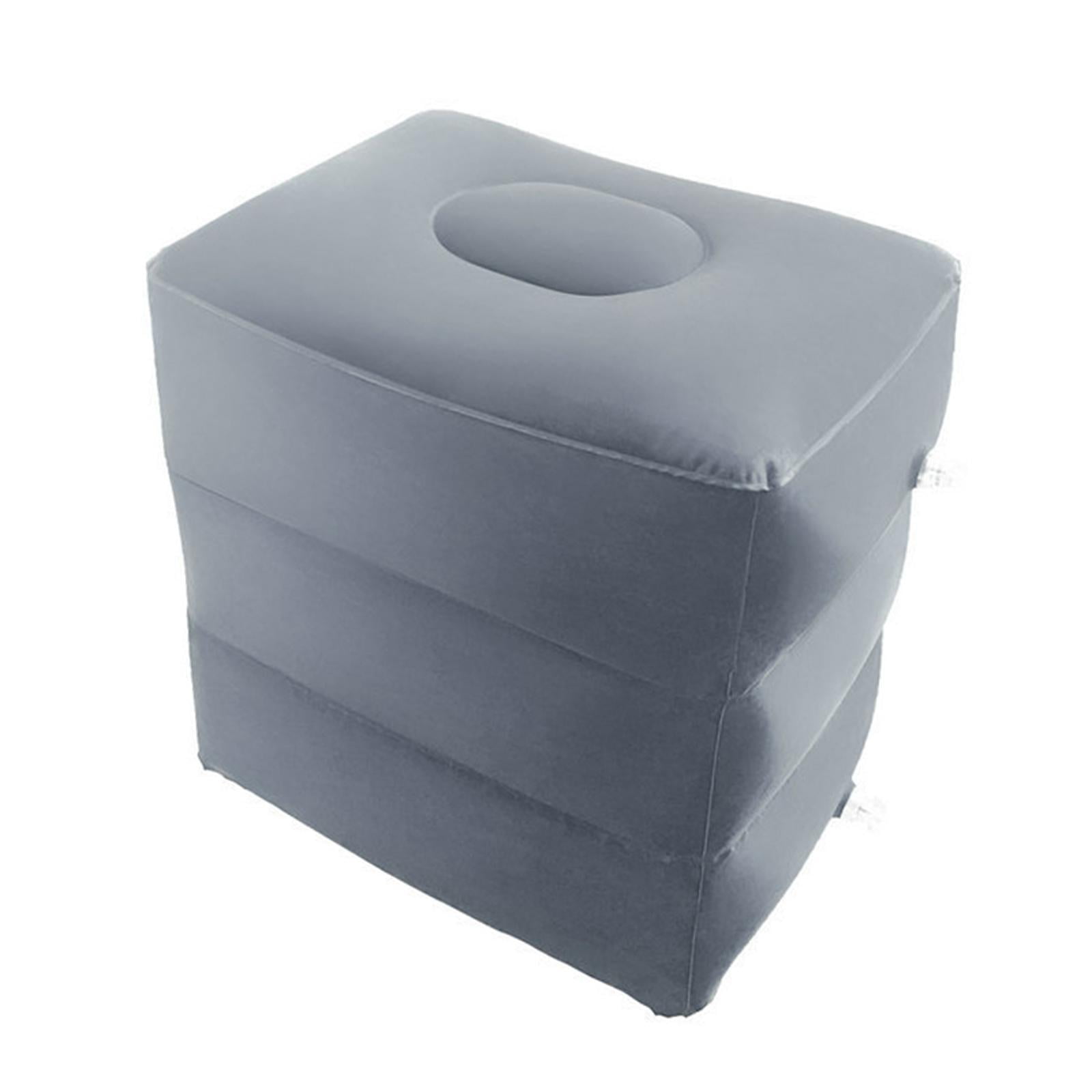 Magideal - Almohada Para Reposapiés, Reposapiés De Cama Duradero , 3 Capas, Reposapiés Inflable Para Viajes, Trenes, Hogar , Gris Claro