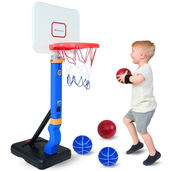 Canasta de baloncesto ajustable BRAGZO para niños de 1 a 3 años