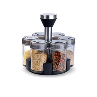 Genérico - Set 6 Especieros Condimenteros Giratorio Acero Inoxidable