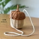 thumbnail image 1 of 1pc Stylish Summer Beach Straw Bag - Mushroom Pine Cone Woven Rattan Basket Handmade Bag - Perfect for a Vacation in Bali!, 1 of 5