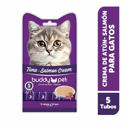 Puré Cremoso Gato Adulto Sabor Atún Y Salmón Sachet 70 G Buddy Pet