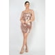 thumbnail image 2 of Saronite Vestido Mini Ajustado de Fiesta con Escote Redondo, Espalda Cruzada y Lentejuelas, Color Oro Rosa (para Mujer), 2 of 2