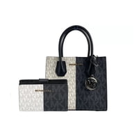 Cartera + Billetera Michael Kors Medium Two-Tone Logo Crossbody And Bifold Wallet Set Black Combo