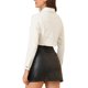 thumbnail image 3 of Chaqueta de Regreso a Clases para Mujer INSPIRE CHIC, Mangas Largas, Abotonada, Denim Recortado XS Blanco, 3 of 7