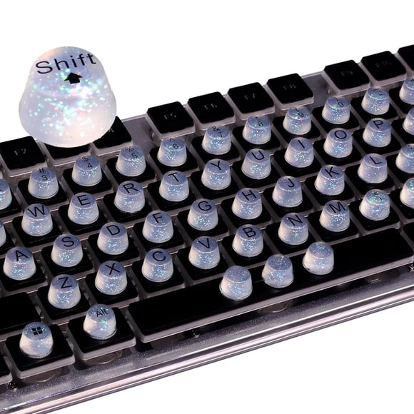 Pegatinas para teclado con botones elevados y brillo para uñas largas