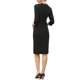 thumbnail image 3 of INSPIRE CHIC Vestidos Midi de Trabajo para Mujeres con Mangas 3/4 y Escote Corazón de Cintura Alta S Negro, 3 of 6