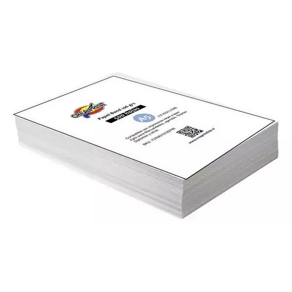 Resma Lisa Blanca Opalina A5 Pack 50 Hojas 200 Gr