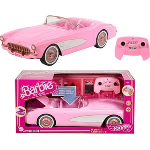 Coche Hot Wheels Rc Barbie Corvette Con Mando A Distancia