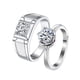 thumbnail image 1 of 1ct Moissanite Couple Rings - 925 Sterling Silver Engagement Rings for Romantic Love - Adjustable Promise Ring for Him and Her - Perfect Gift for Wedding and Anniversary, 1 of 4