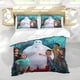 thumbnail image 5 of Baymax Big Hero Conjunto de sábanas temático, trío de piezas, cómodo y amigable con la piel, diseño único, regalo de decoración para el hogar para familiares, amigos y fans,135cm *200cm, 5 of 6