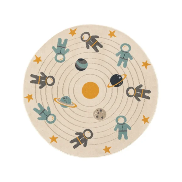 Alfombra infantil redonda diseño Espacio y Astronautas 100 cm