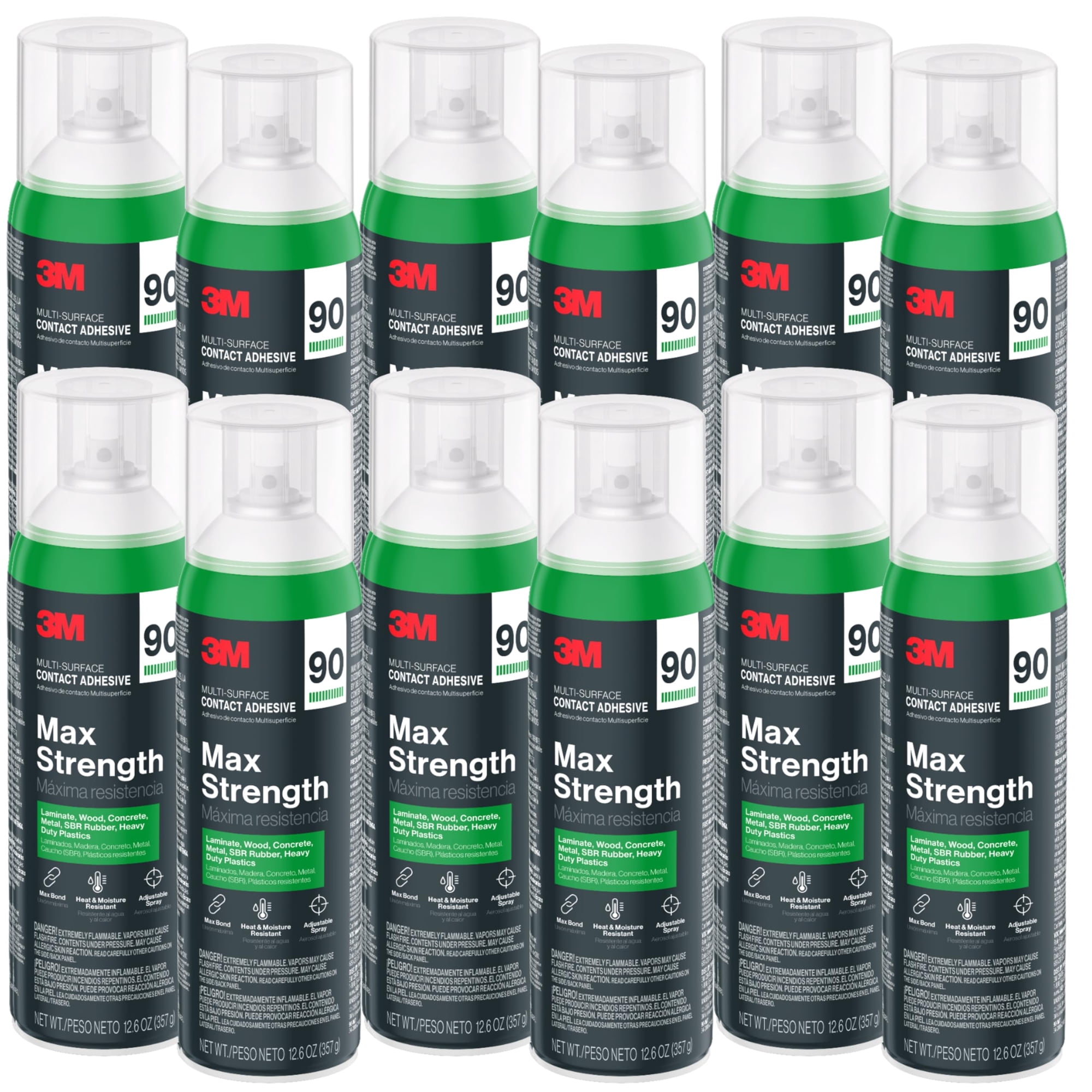 Aerosol Adhesivo 3m Max Strength 90 Contact 375 Ml (paquete De 12)