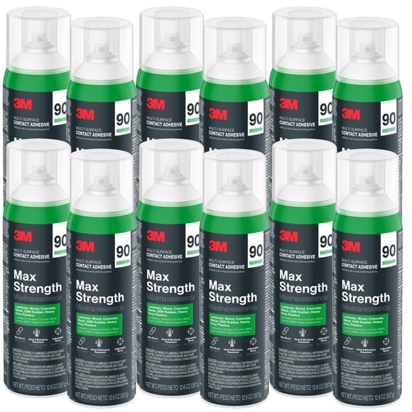 Aerosol adhesivo 3M Max Strength 90 Contact 375 ml (paquete de 12)