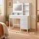 thumbnail image 2 of Tocador con Luz y Espejo Blanco 4 Cajones Repisas 90x45x137 cm Dormitorio, 2 of 6