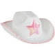 thumbnail image 1 of Sombrero de vaquera Rhode Island Novelty de fieltro blanco con estrella rosa, 1 of 2