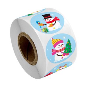 Magideal - 1 Rollo 500 Unids Etiquetas De Pegatinas De Navidad Etiquetas De Pegatinas Decorativas De Navidad Sellos Redondos 8 Estilos Etiquetas Para Fiesta De , 1,5 Pulgadas 15 Pulgadas