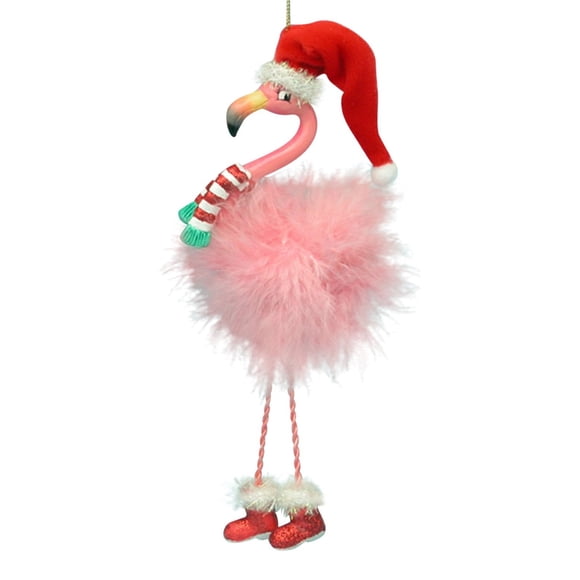 Gorro de Papá Noel con forma de flamenco rosa de Kurt S. Adler con adorno navideño