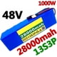 thumbnail image 2 of Batería de iones de litio para bicicleta eléctrica de 48 V y 28 Ah, 13S3p, con conector XT60 y cargador, BMS integrado de 30 A, para motor de 350 W, 500 W, 750 W y 1000 W., 2 of 7