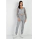 thumbnail image 1 of Conjunto De Top Y Pantalón Con Cremallera Y Rejilla En Contraste De Color Gris Jaspeado, 1 of 5