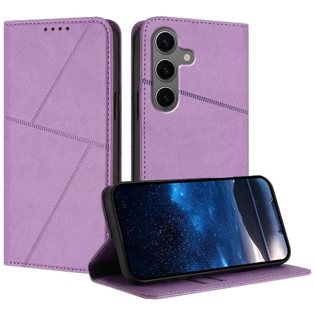 Funda Cartera Magnética para Samsung Galaxy S25 Plus Protección Antichoque con Ranuras Morado